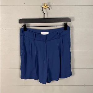 ADAM Lippes 100% silk Navy Blue Women's pleated front Shorts woman size 4